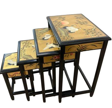 Chinese Lacquered Nest of Four Tables image-3
