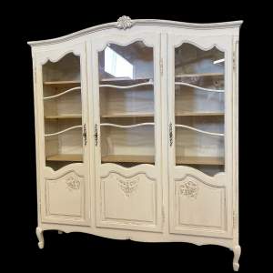 French Painted 3 Door Glazed Bookcase