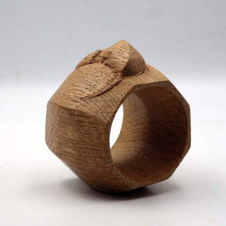 Mouseman Robert Thompson Carved Oak Mouse Napkin Ring image-4