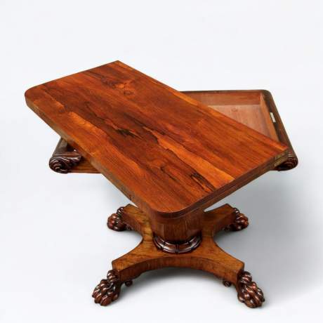 William IV Early 19th Century Rosewood Foldover Tea Table image-6