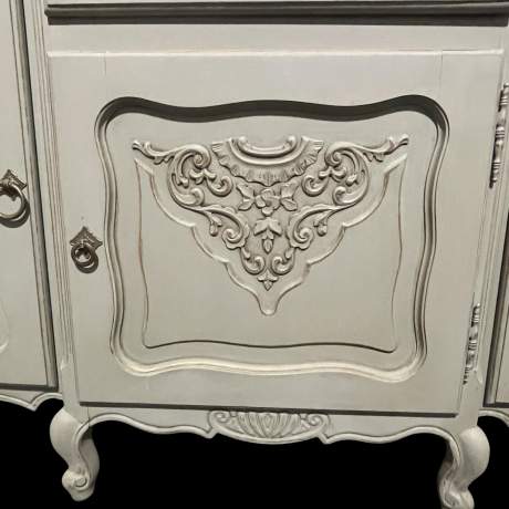 Vintage French Painted Oak Sideboard with Waxed Top image-5