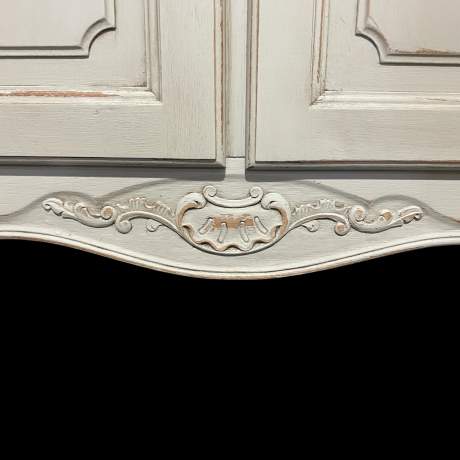 Vintage French Painted Oak Glazed Cabinet image-5