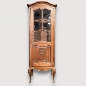 Vintage French Oak Display Cabinet