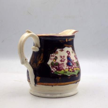 Gaudy Welsh Antique 19th Century Chinoiserie Jug & Mugs image-8