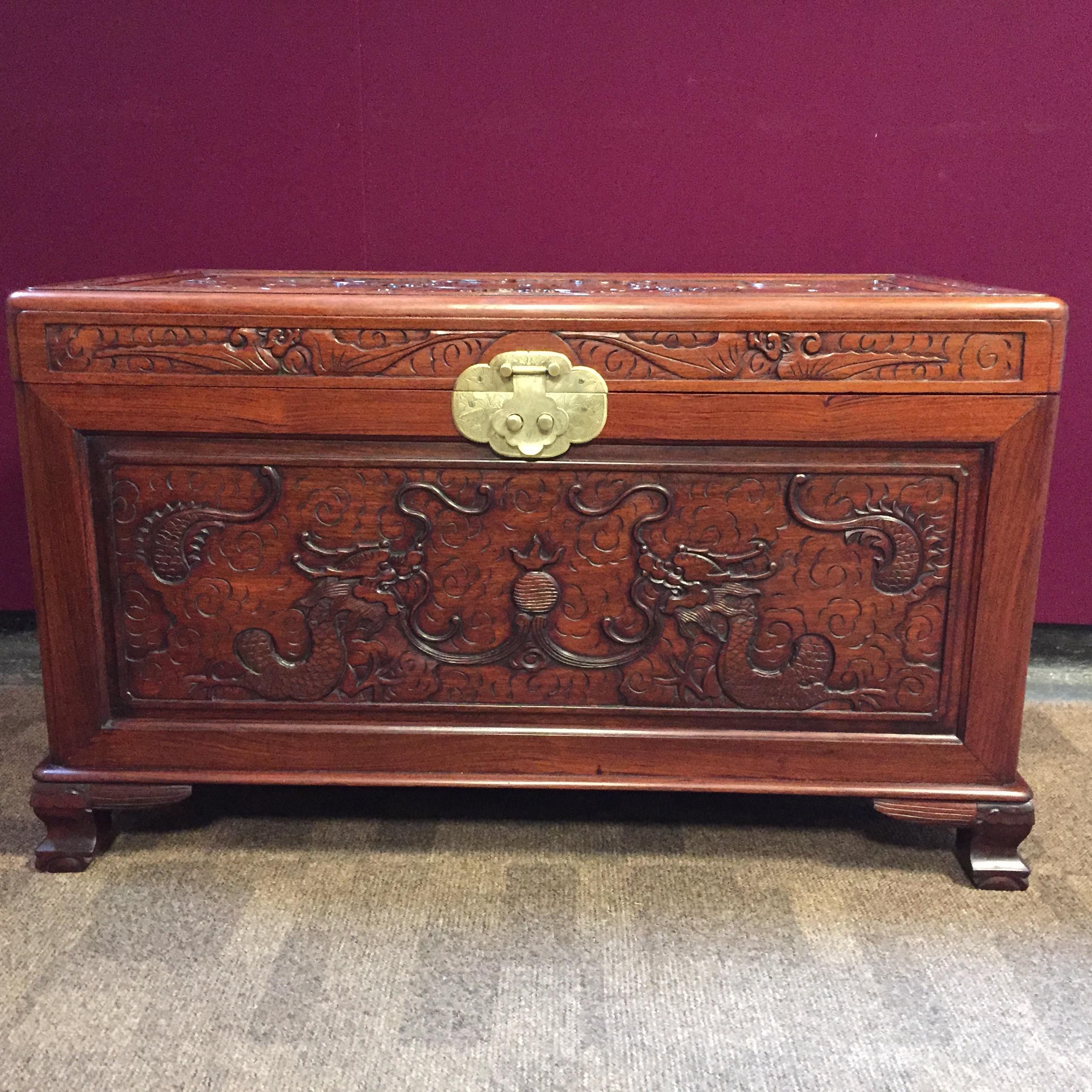 Chinese Mahogany Blanket Chest Camphor Wood Lined - Oriental Antiques ...