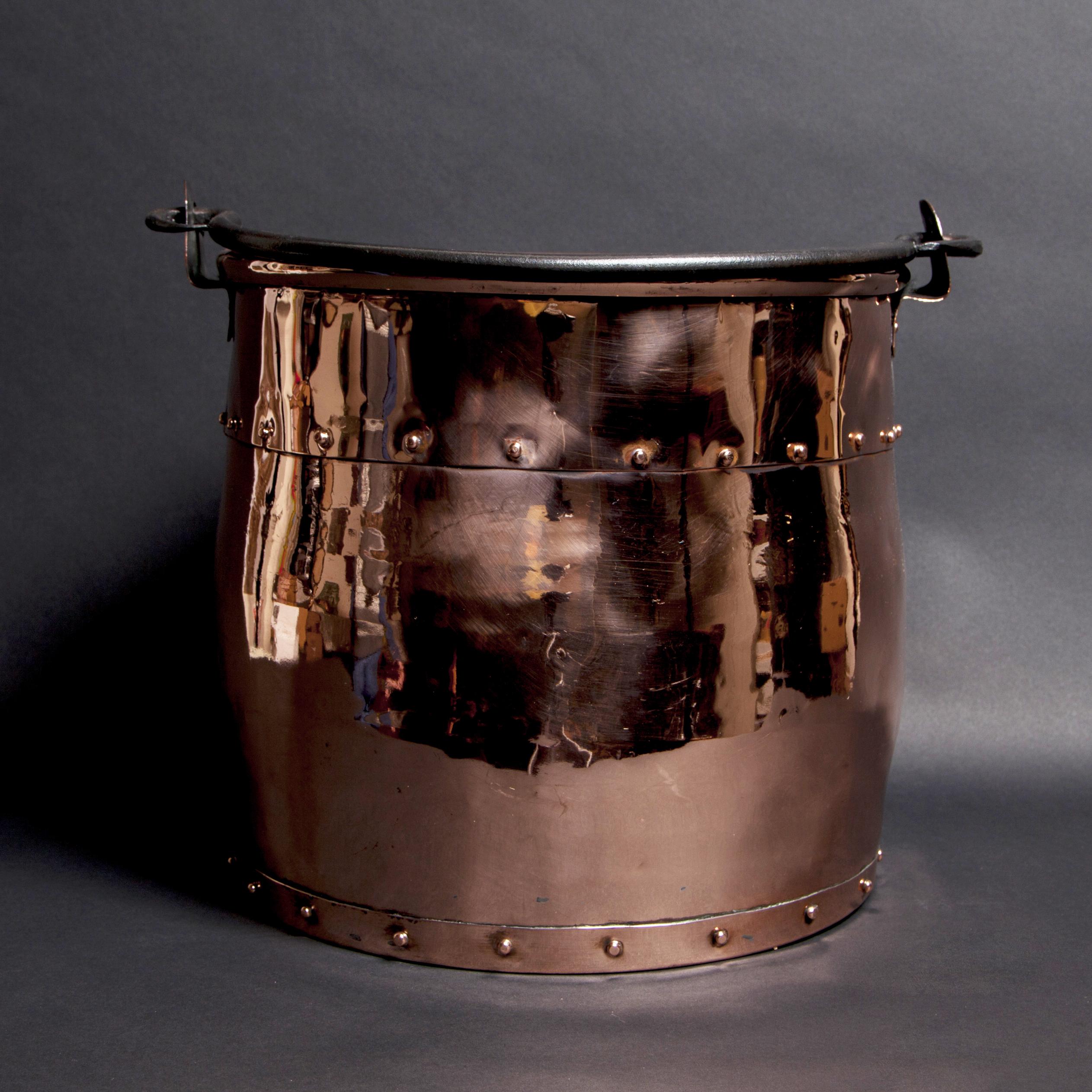  Copper  Cooking  Pot  c1900 Antique  Brass Copper  