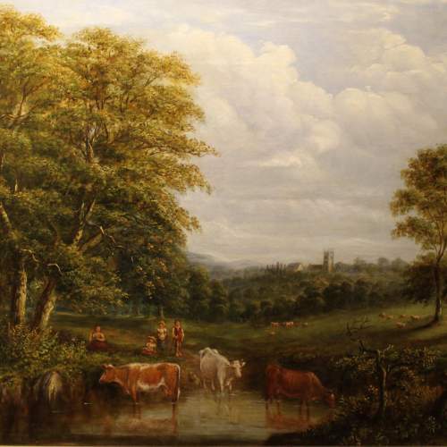 19th Century Landscape with Cattle image-1