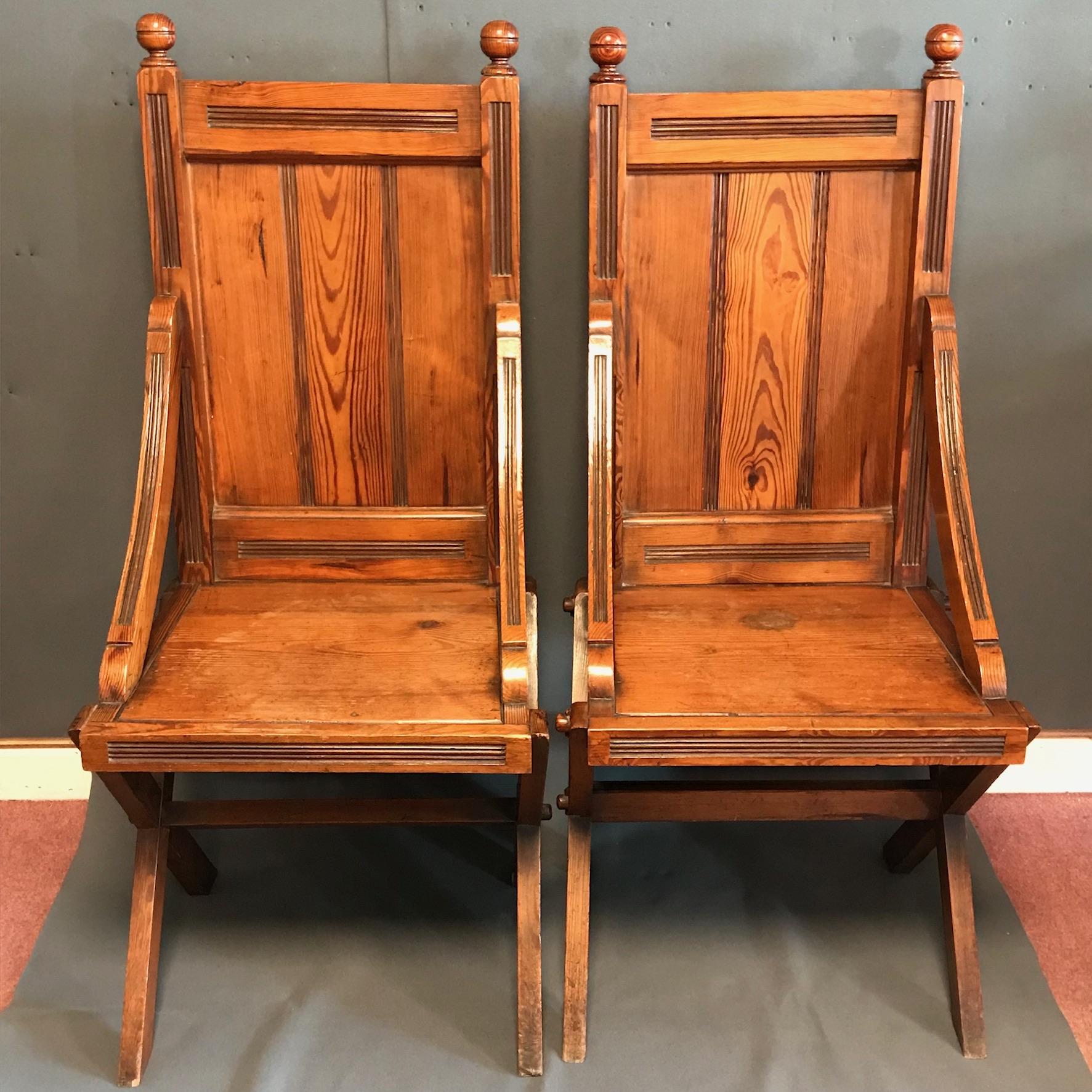 Pair of Glastonbury Chapel Chairs - Antique Chairs ...