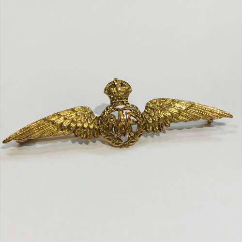 9ct Gold Vintage Raf Wings Brooch Militaria Hemswell Antique Centres