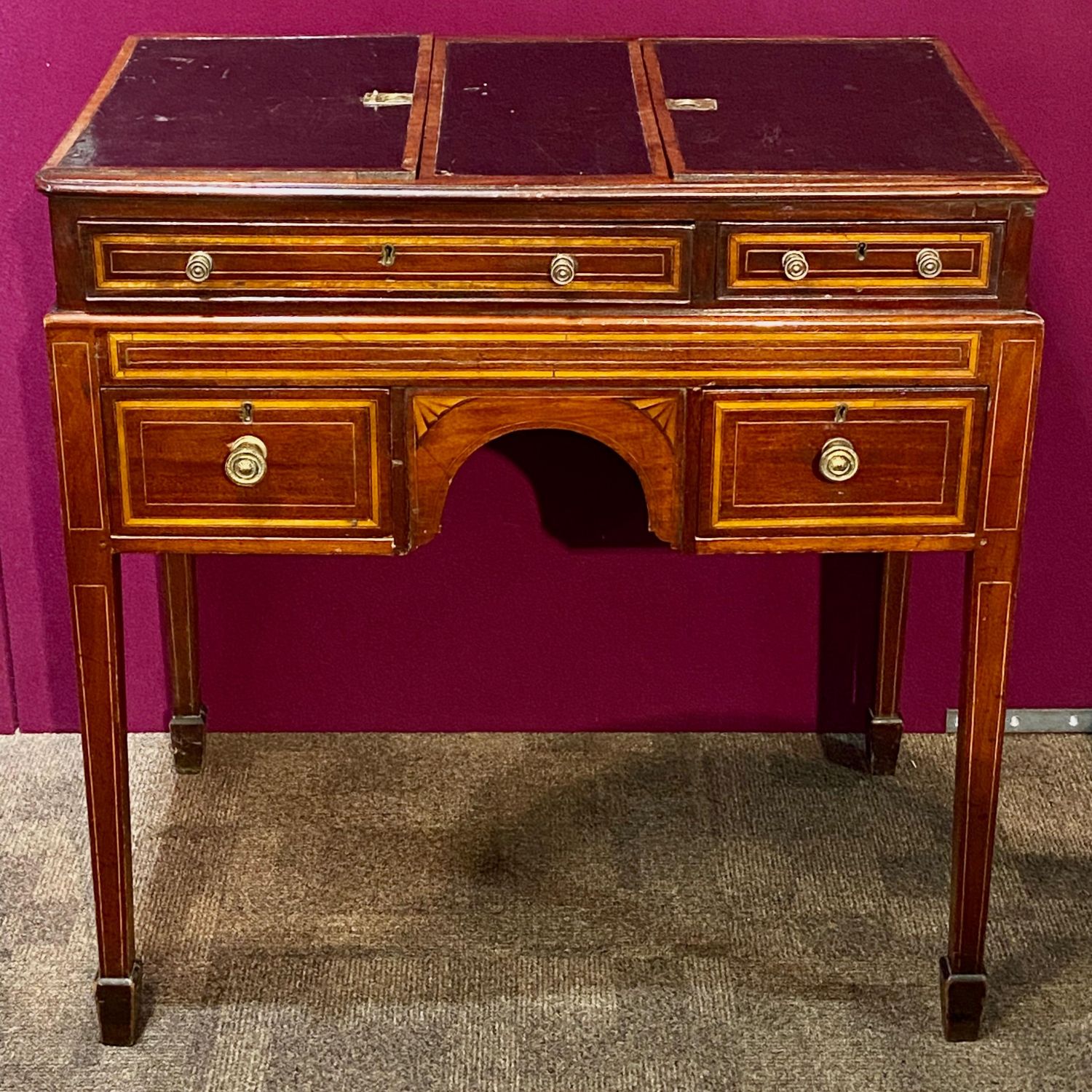 Georgian Mahogany Two Sided Reading Desk Antique Desks