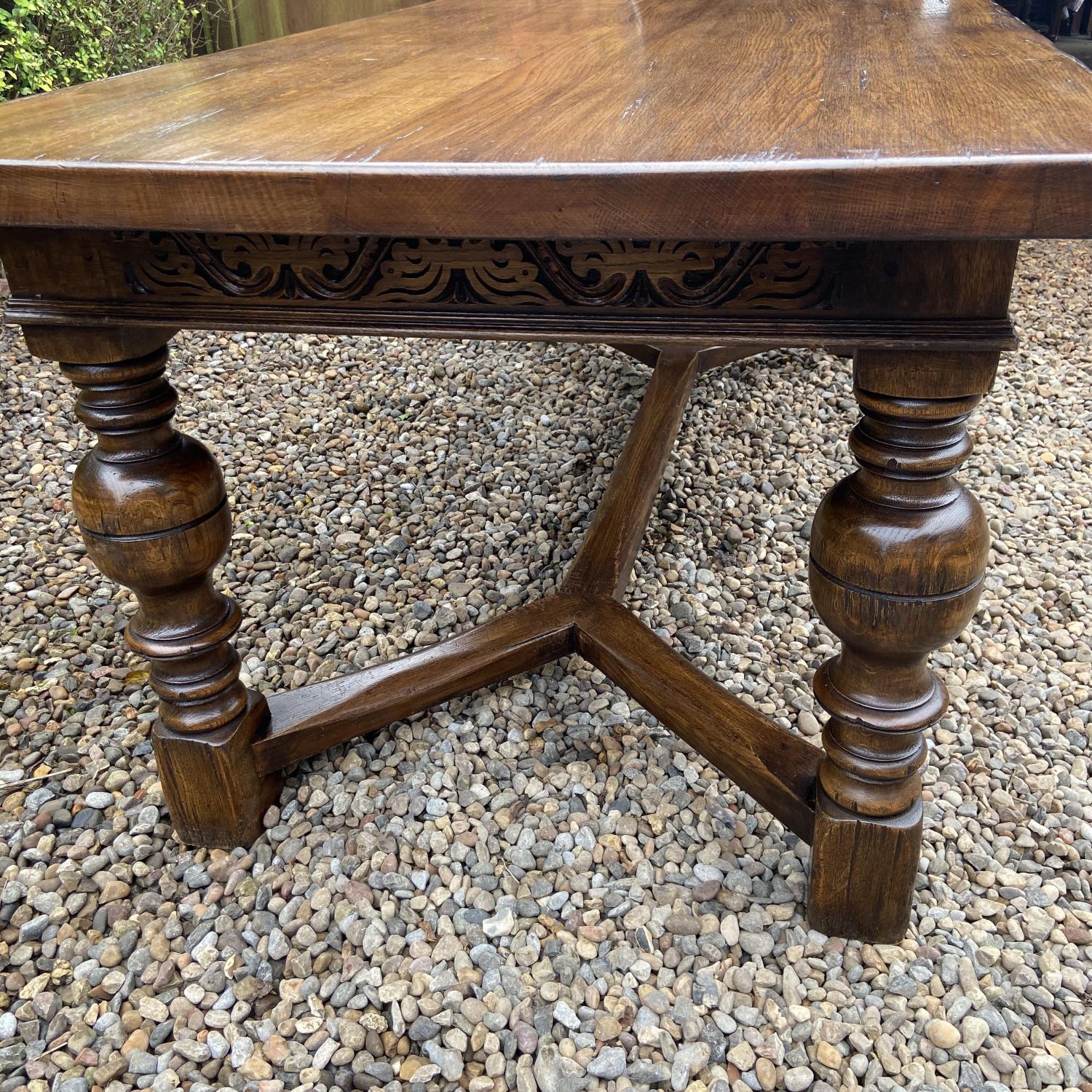 Large good quality solid oak refectory dining table - Antique Dining Tables - Hemswell Antique ...