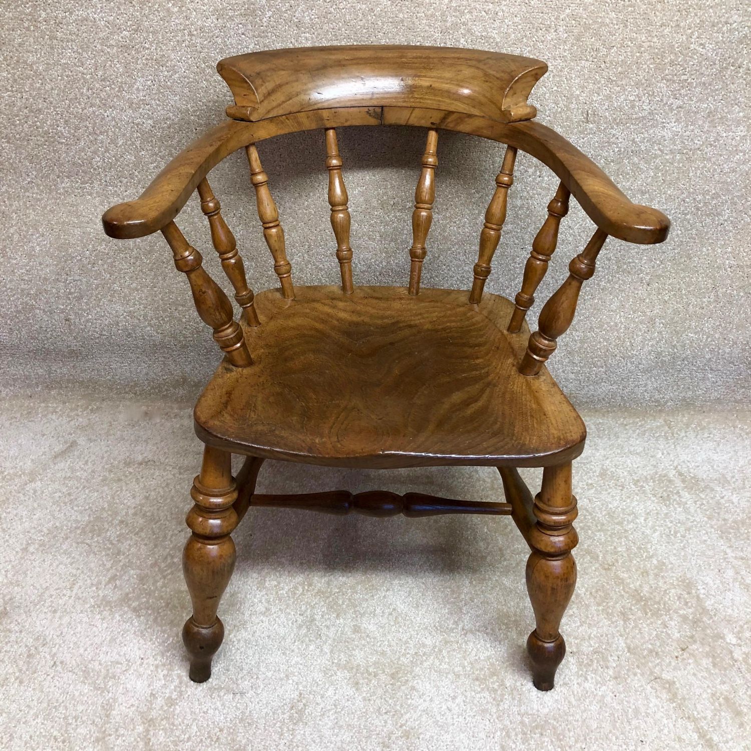 19th Century Smokers Bow/ Captains Chair - Antique Chairs - Hemswell ...