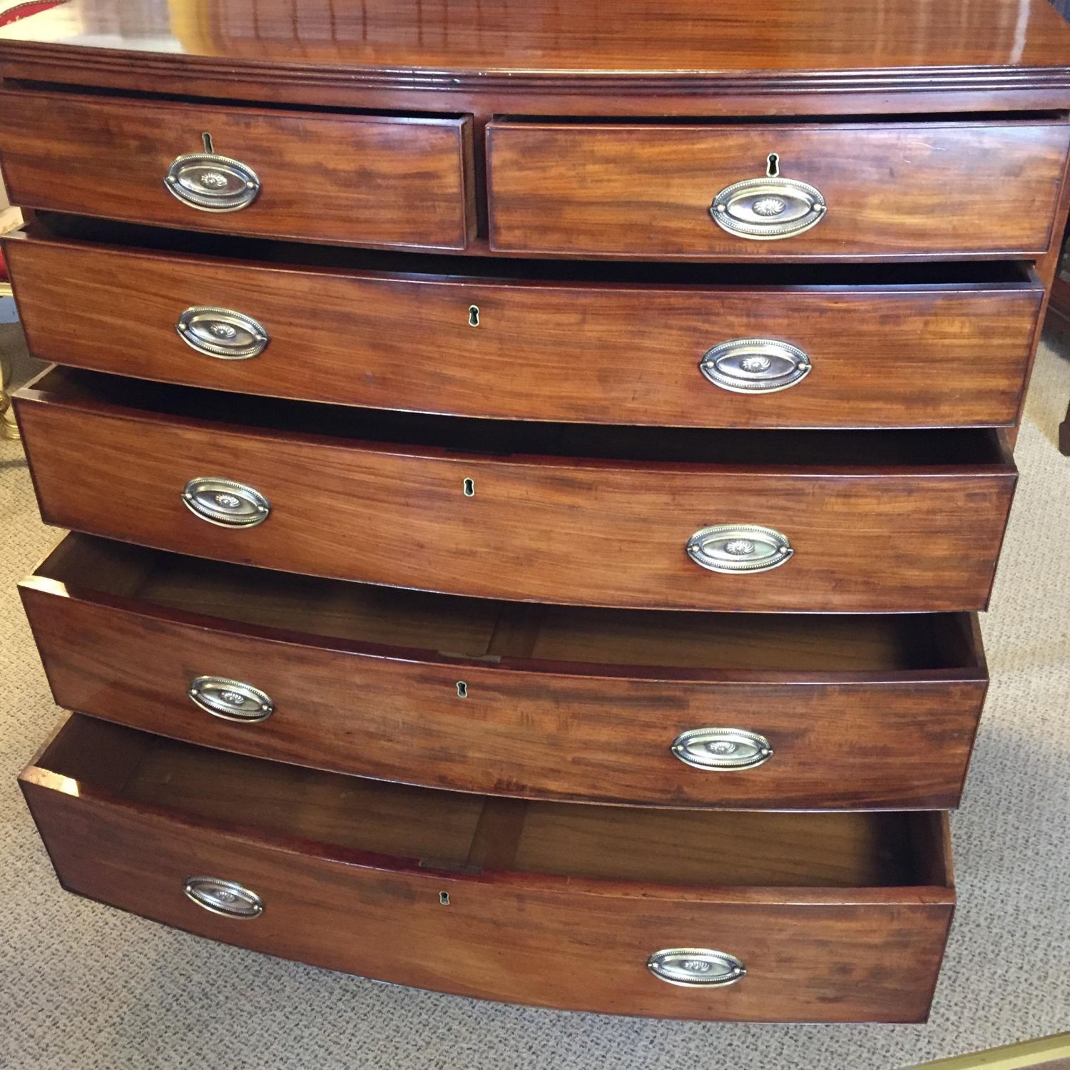 Large Victorian Mahogany Bow Fronted Chest Of Drawers Antique Chest Of Drawers Hemswell
