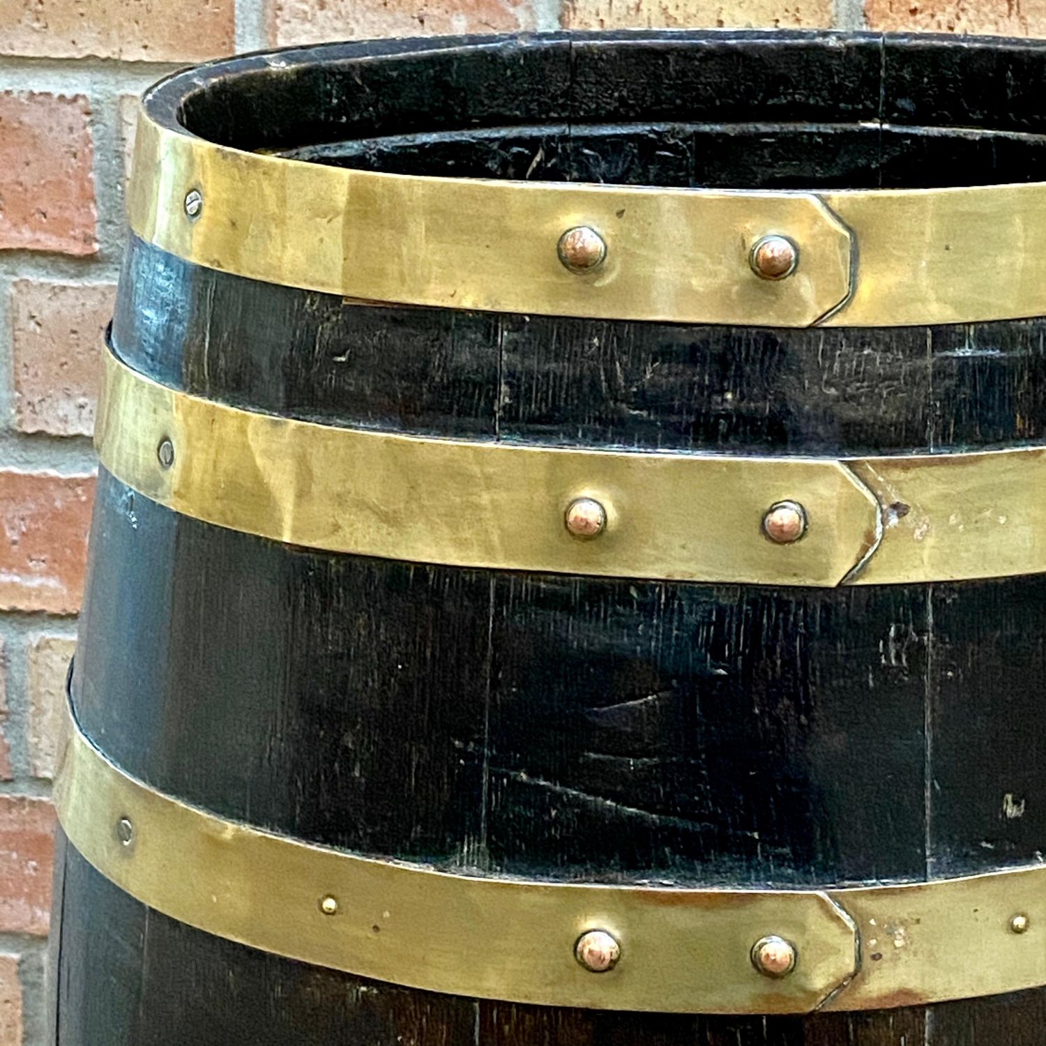 19th Century Brass Bound Oak Navy Rum Barrel Tantalus Barrels & Boxes