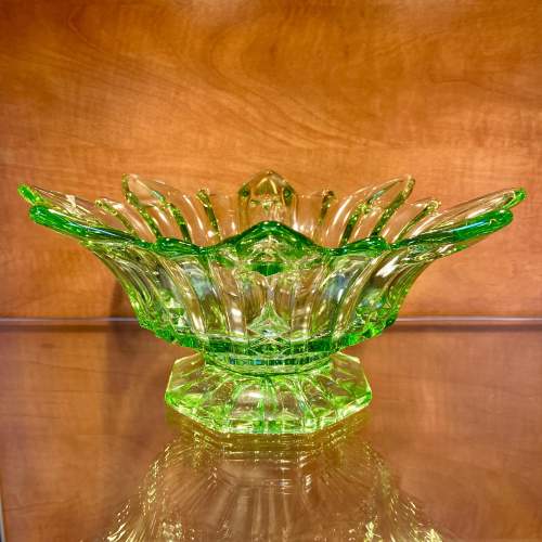 Art Deco Sowerby Green Glass Bowl - Glass - Hemswell Antique Centres