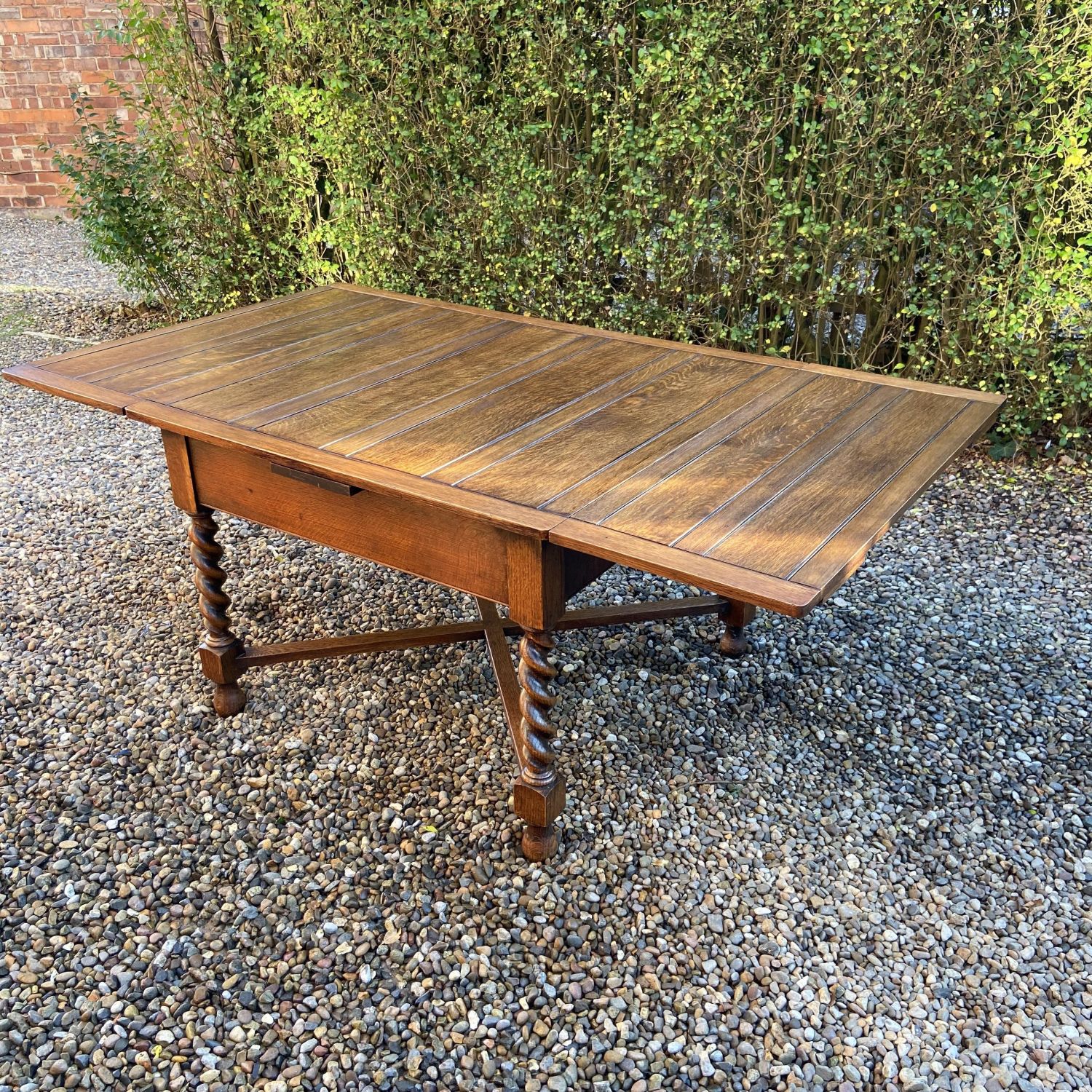 Large oak draw leaf table Antique Dining Tables Hemswell Antique