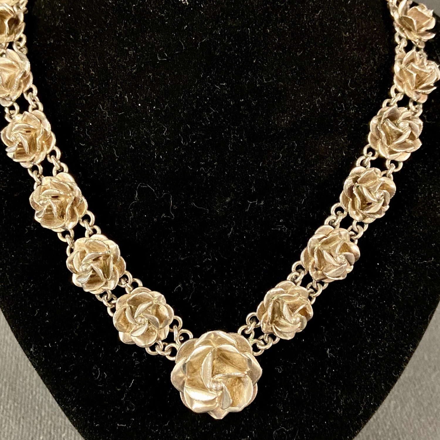 Vintage Silver Mexican Rose Necklace - Jewellery & Gold - Hemswell ...