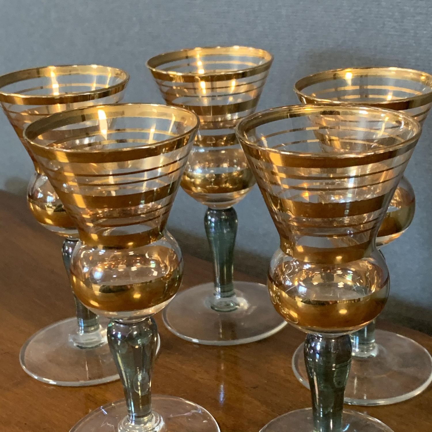 Set of 5 1930s Shot Liqueur Glasses - Glass - Hemswell Antique Centres