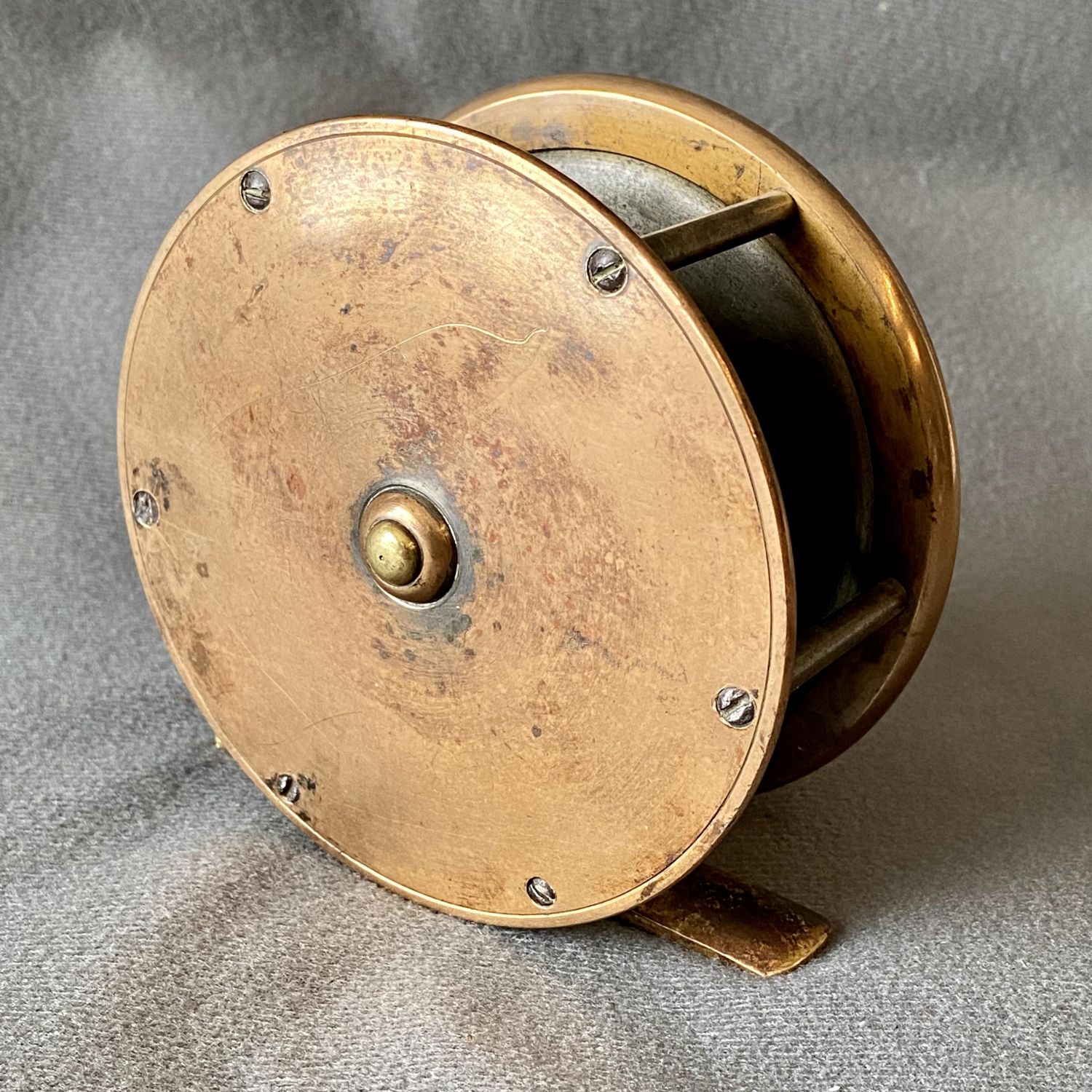 Army and Navy Brass Faced Salmon Reel - Leather & Sporting Goods