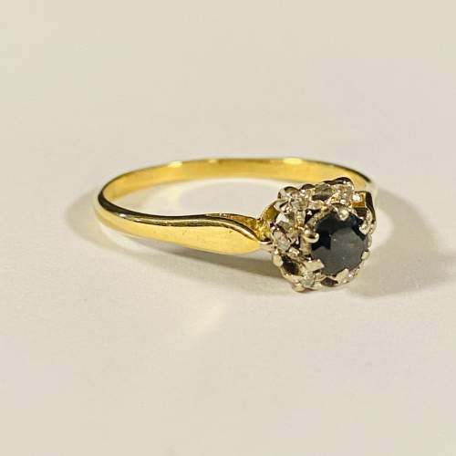 18ct Gold Diamond Sapphire Ring - Jewellery & Gold - Hemswell Antique