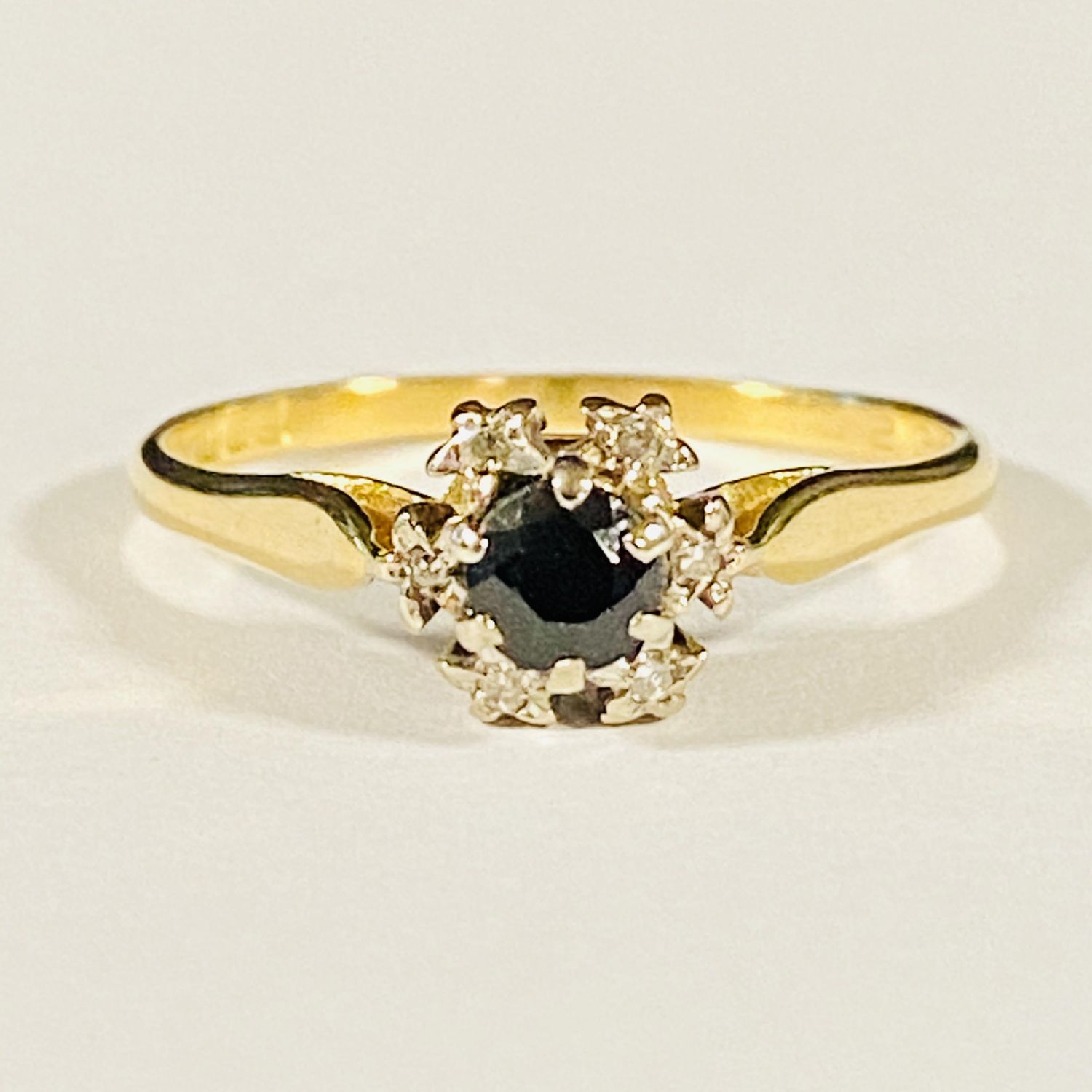 18ct Gold Diamond Sapphire Ring - Jewellery & Gold - Hemswell Antique ...