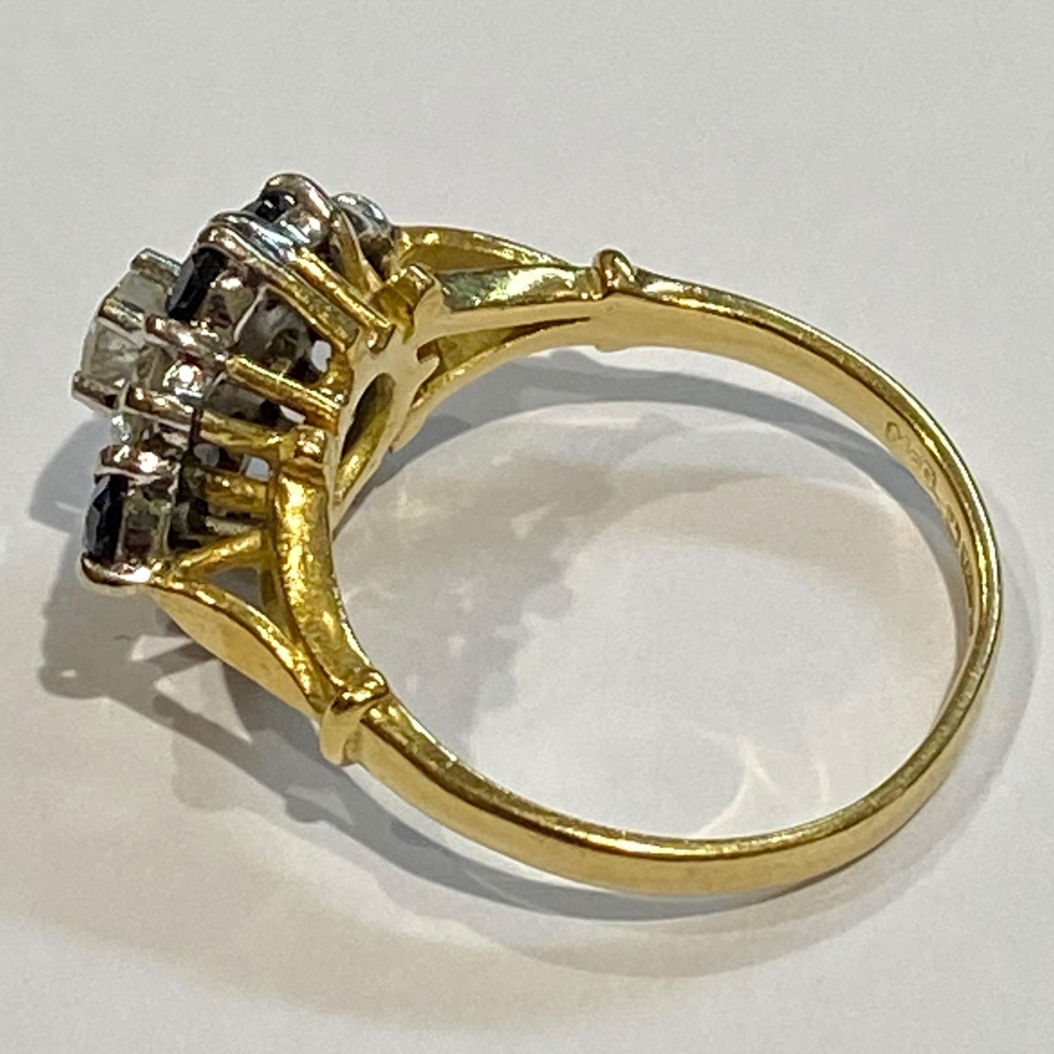 Art Deco 18ct Yellow Gold Sapphire and Diamond Ring - Jewellery & Gold