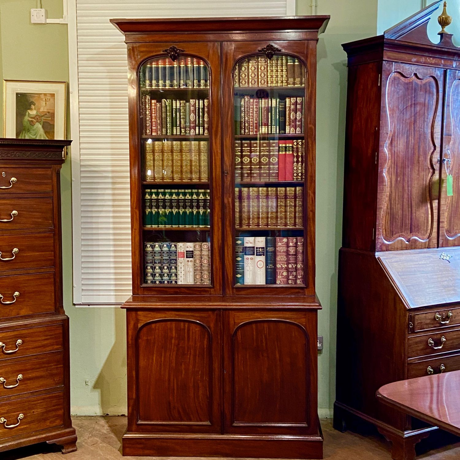 Victorian Mahogany Library Bookcase - Antique Bookcases - Hemswell ...