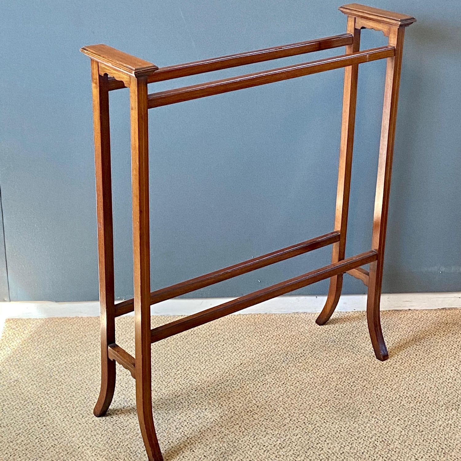 Edwardian Inlaid Mahogany Towel Rail - Other Antique Furniture ...