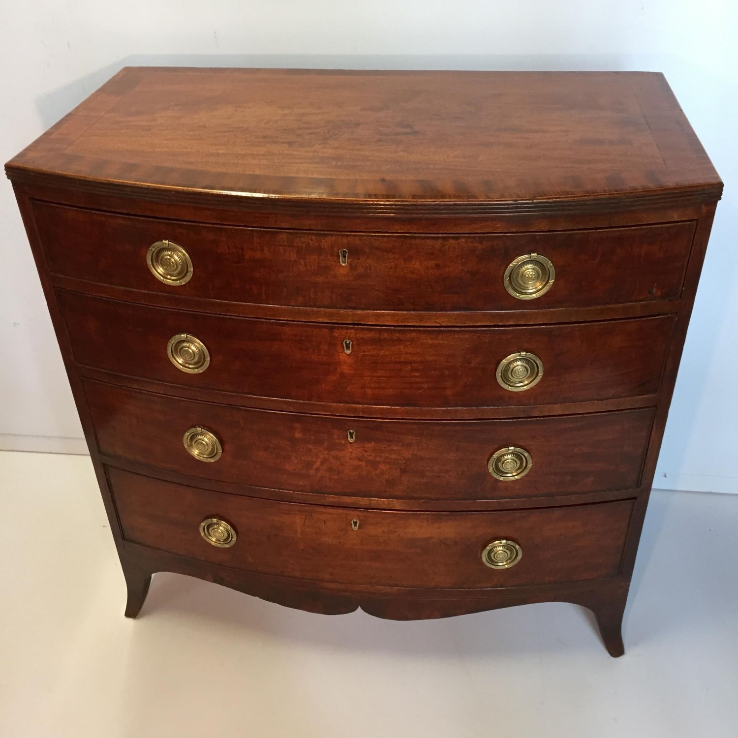 Bow Fronted Four Drawer Chest Circa 1780 Antique Chest of