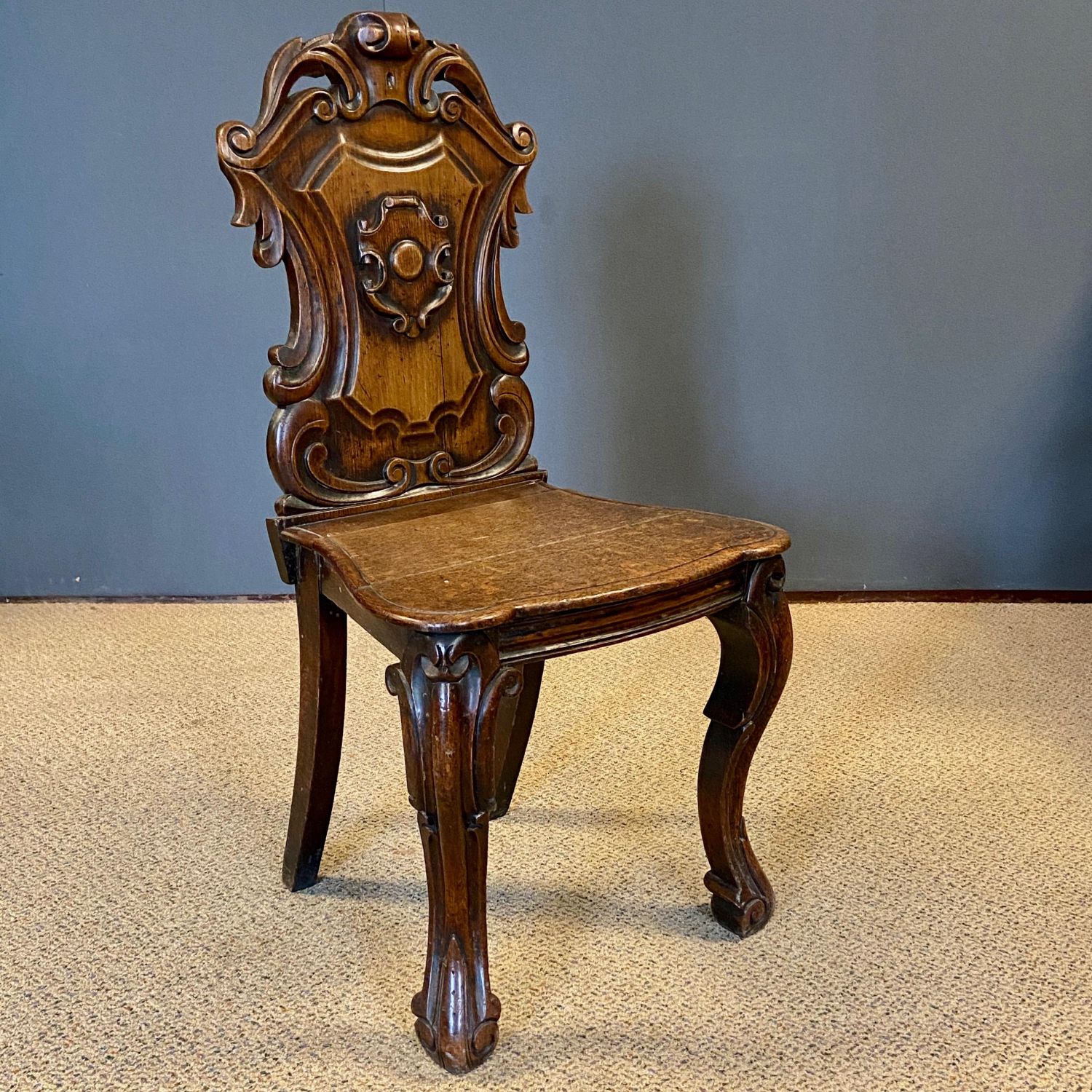 19th Century Carved Oak Hall Chair Antique Chairs Hemswell Antique   Thumb 135722 Default Zoomed 