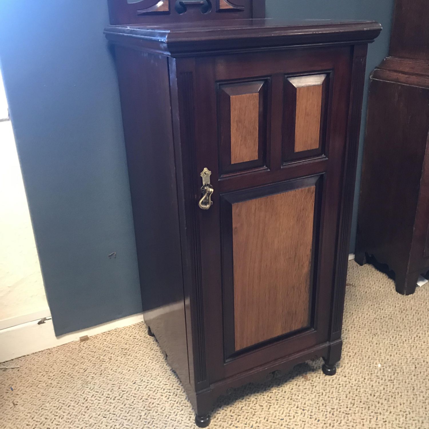 A Small Victorian Mahogany Cupboard with brass handle - Antique ...