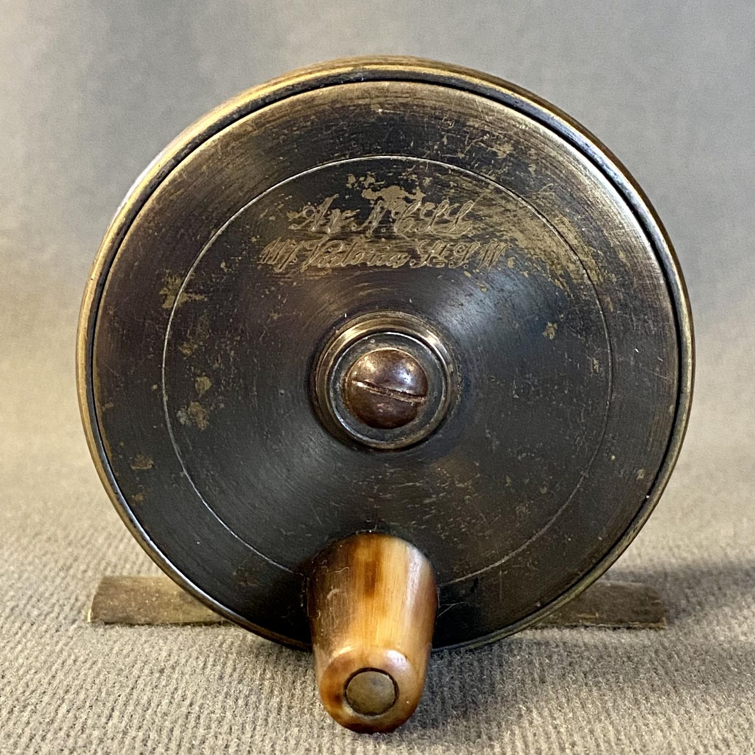Army and Navy Fly Fishing Reel. 2.75 inch Plate Wind - Leather