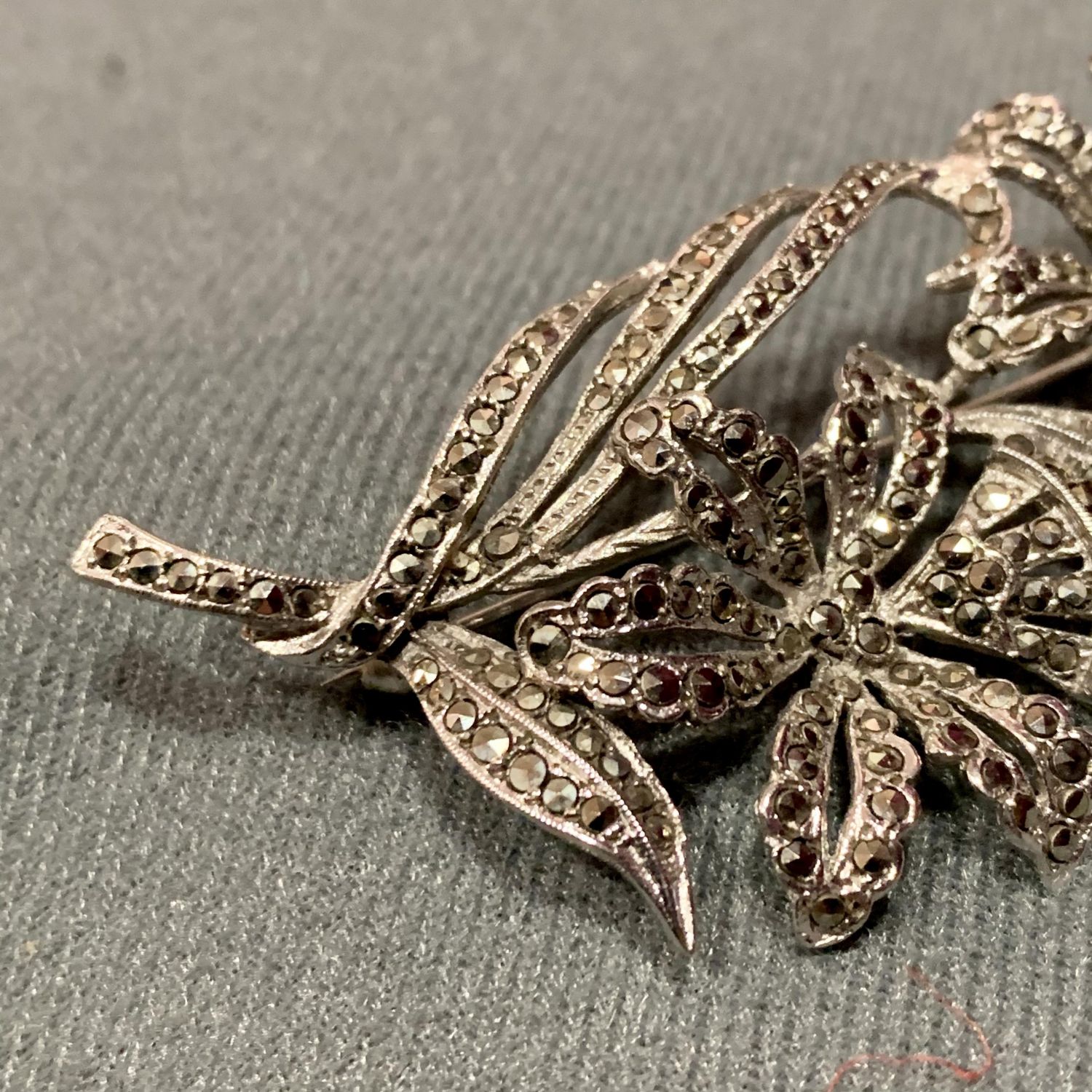 Silver Marcasite Brooch with Double Flower - Jewellery & Gold ...