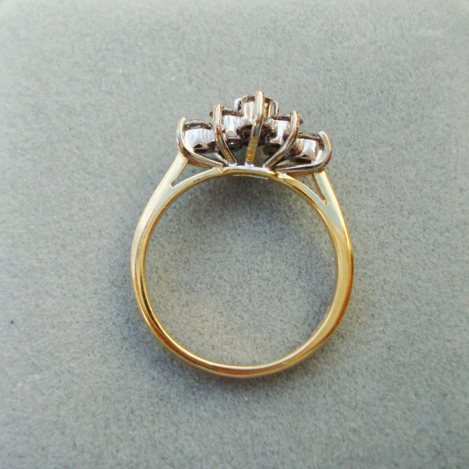 18ct Gold Nine Stone Diamond Ring - Jewellery & Gold - Hemswell Antique ...