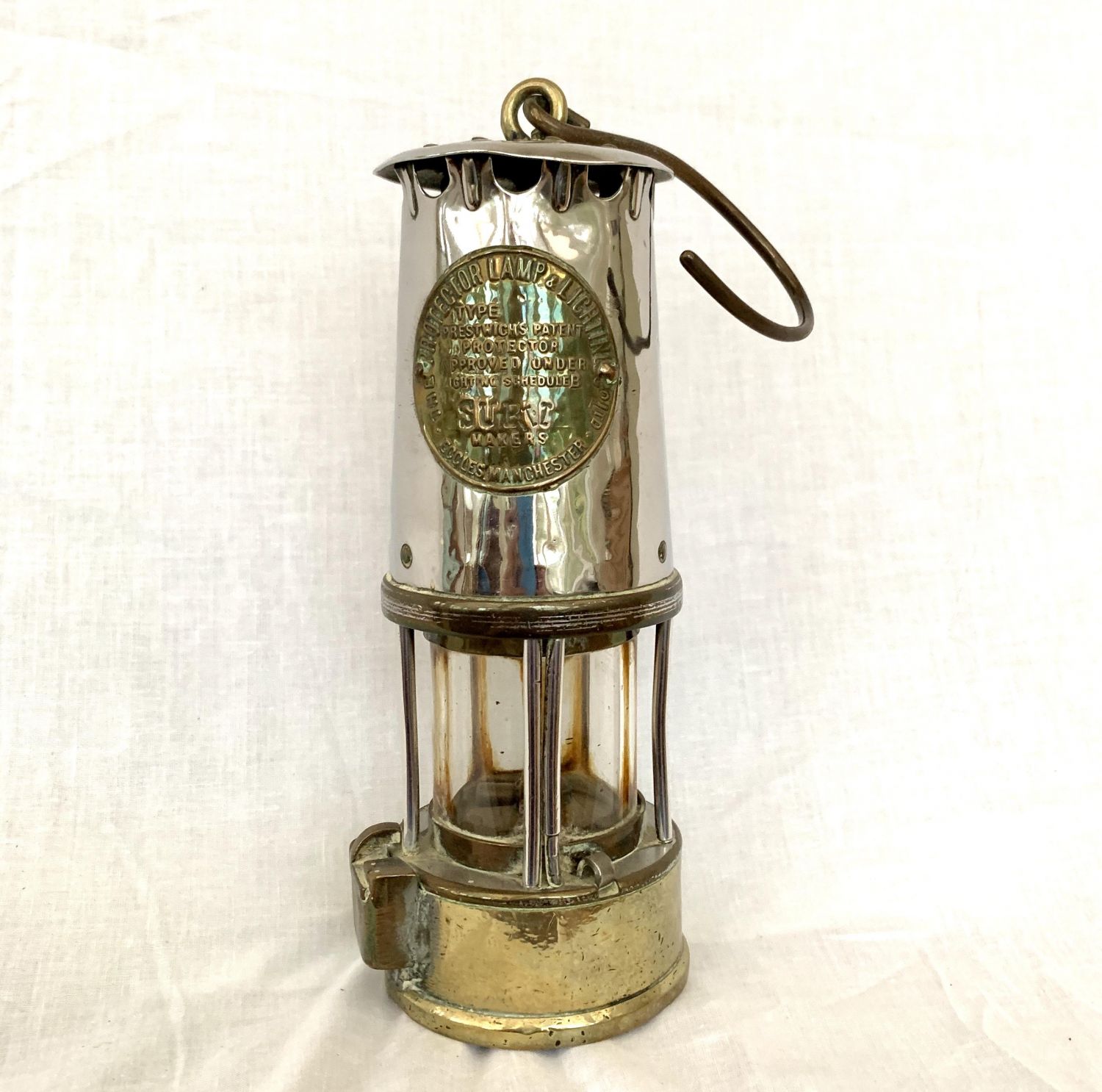 Miners Lamp by Protector Lamp & Lighting Co. Manchester Antique