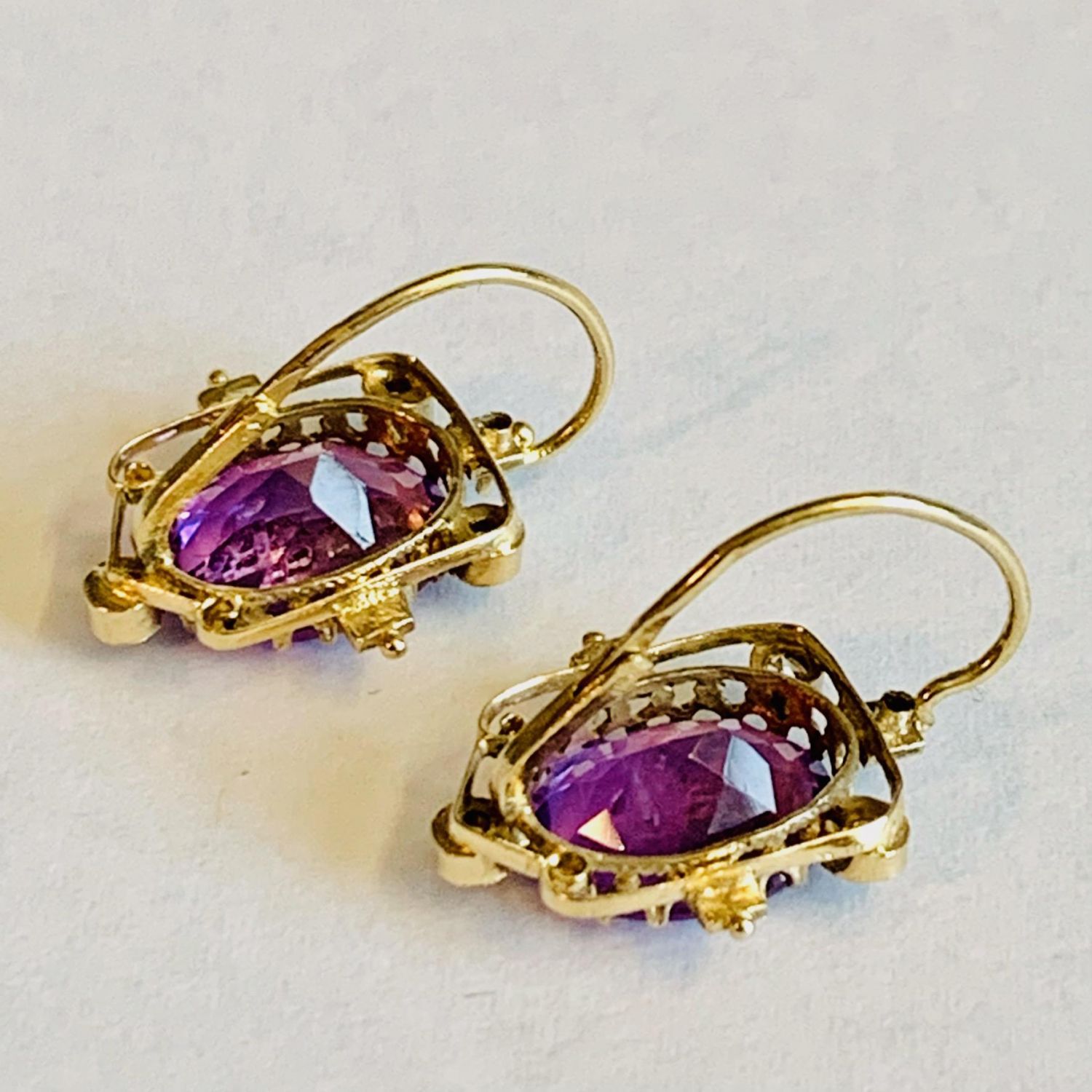 Antique Amethyst and Diamond Earrings - Jewellery & Gold - Hemswell ...