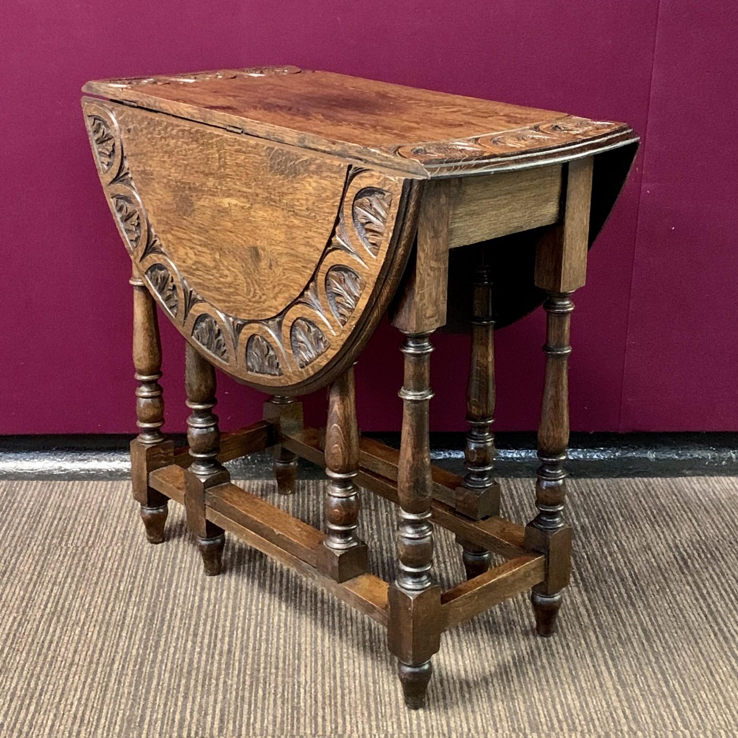 Victorian Carved Oak Gate Leg Table - Antique Tables - Hemswell Antique ...