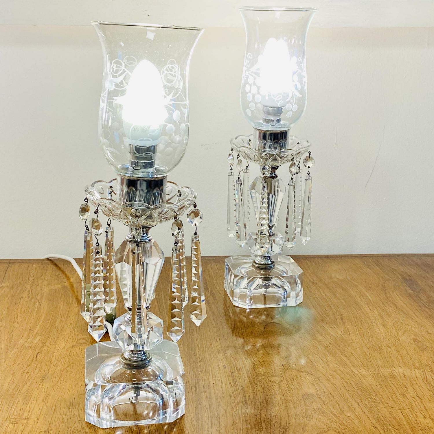 vintage crystal lamps with prisms