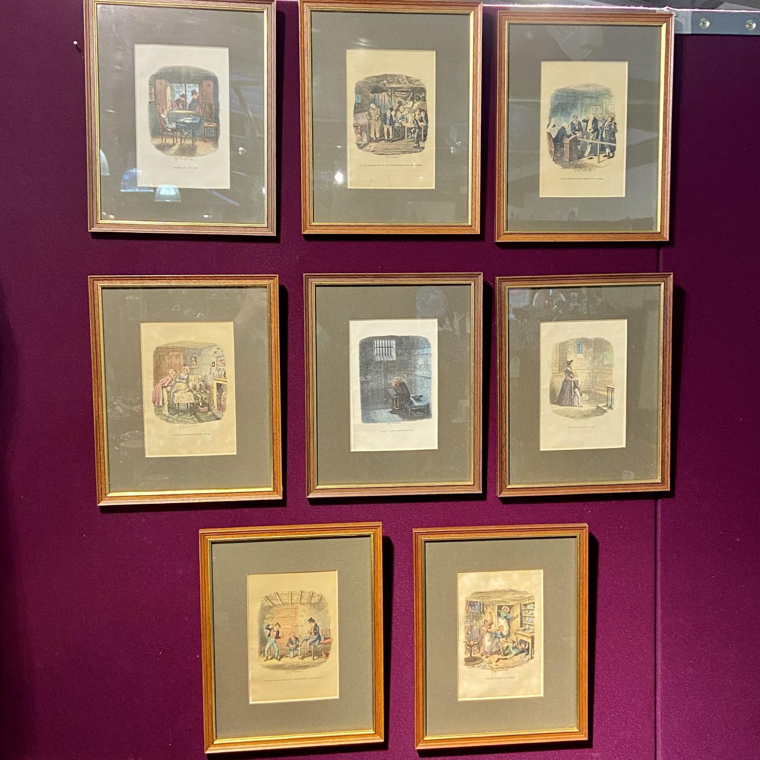 Set of Eight George Cruikshank Coloured Dickens Engravings - Paintings ...