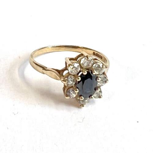 9ct Gold Sapphire and Cubic Zirconia Ring - Jewellery & Gold - Hemswell ...