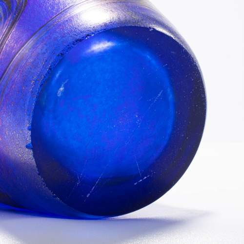 Nice Blue Art Glass Perfume Bottle with Stopper image-6
