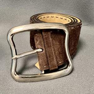Vintage Brown Suede Prada Belt