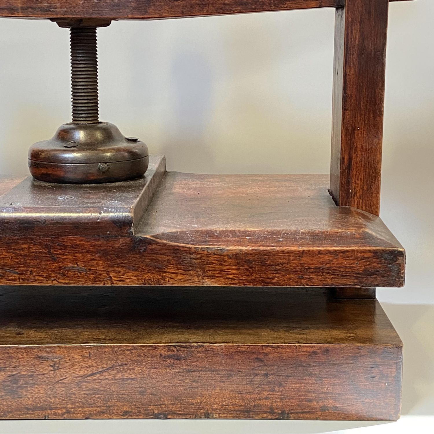 An oversized nineteenth century antique book press, mahogany and