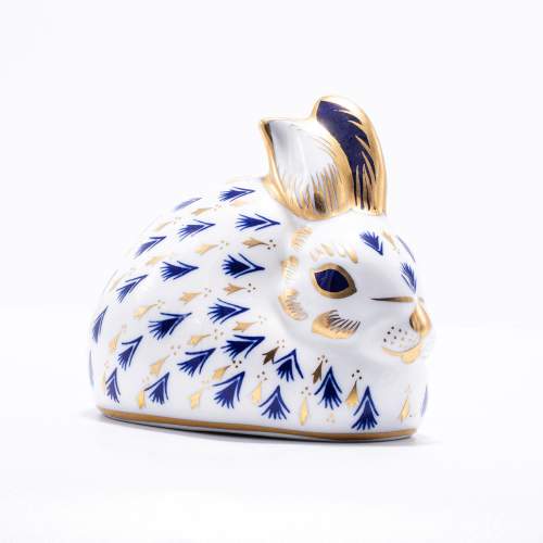 A Royal Crown Derby Ceramic Rabbit Paperweight image-1