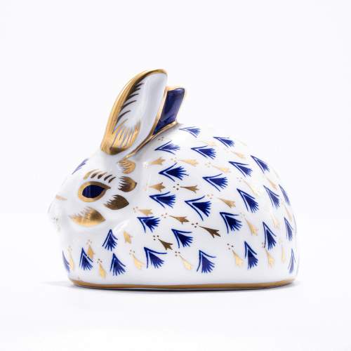 A Royal Crown Derby Ceramic Rabbit Paperweight image-2