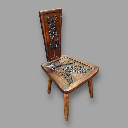 Vintage Carved Childs Chair image-1