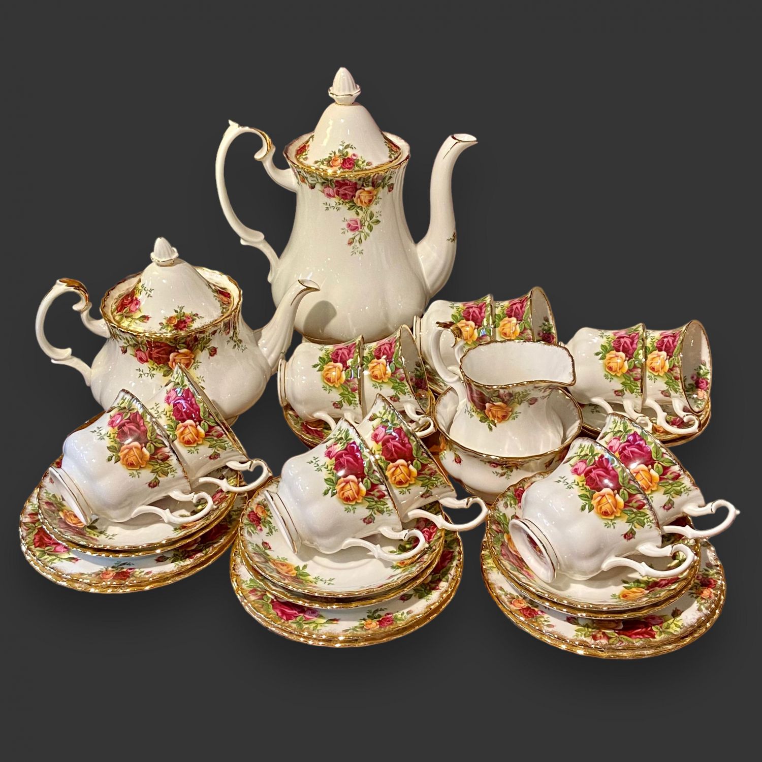 Royal Albert Old Country Roses Coffee Set - Antique Ceramics - Hemswell  Antique Centres