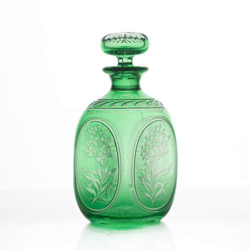 An Antique Victorian Green Cased Glass Flask image-1