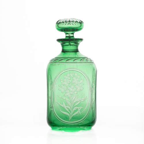 An Antique Victorian Green Cased Glass Flask image-2