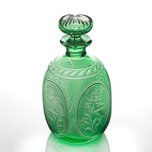 An Antique Victorian Green Cased Glass Flask image-3